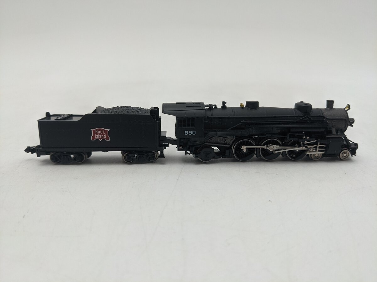 Model Power 7416 N Scale Rock Island 4-6-2 USRA Steam Locomotive w/ Tender EX/Box