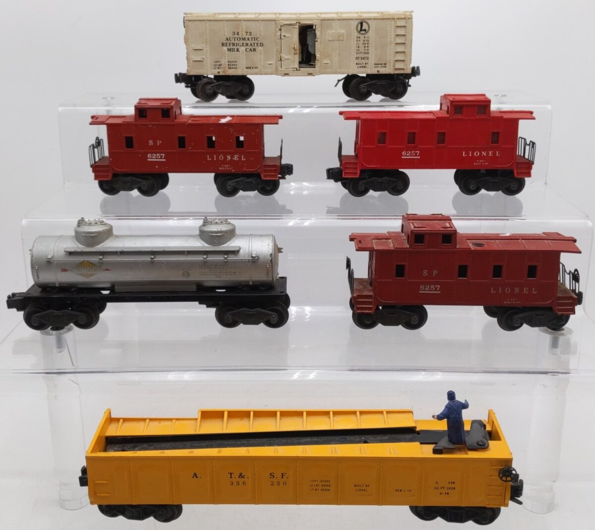 Lionel Vintage O Gauge Freight Cars #6257,6257,6257,3472,356250 [6] VG