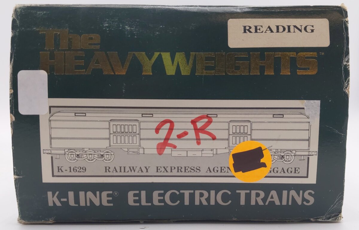 K-Line K1629 O Reading Company "REA" 18" Heavyweight Baggage Car #1629 VG/Box