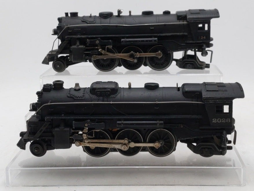 Lionel Vintage O Gauge 2-6-2 Steam Locomotives: 224 & 2026 [2] VG