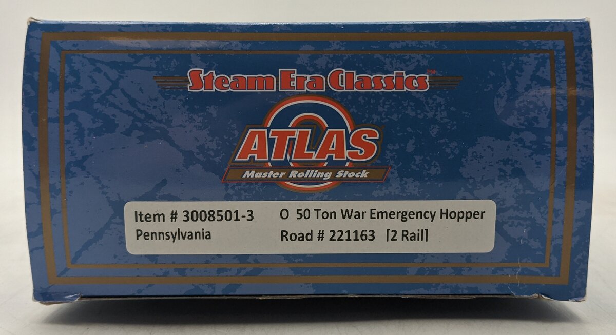 Atlas 3008501-3 O Scale 2-Rail Pennsylvania Railroad 50-Ton War Hopper #221163 NIB