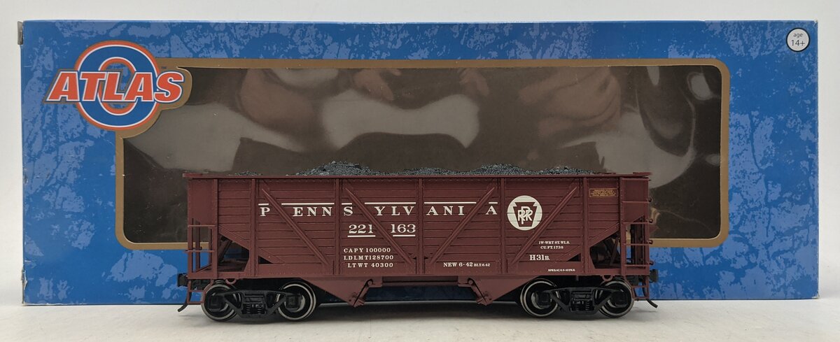 Atlas 3008501-3 O Scale 2-Rail Pennsylvania Railroad 50-Ton War Hopper #221163 NIB