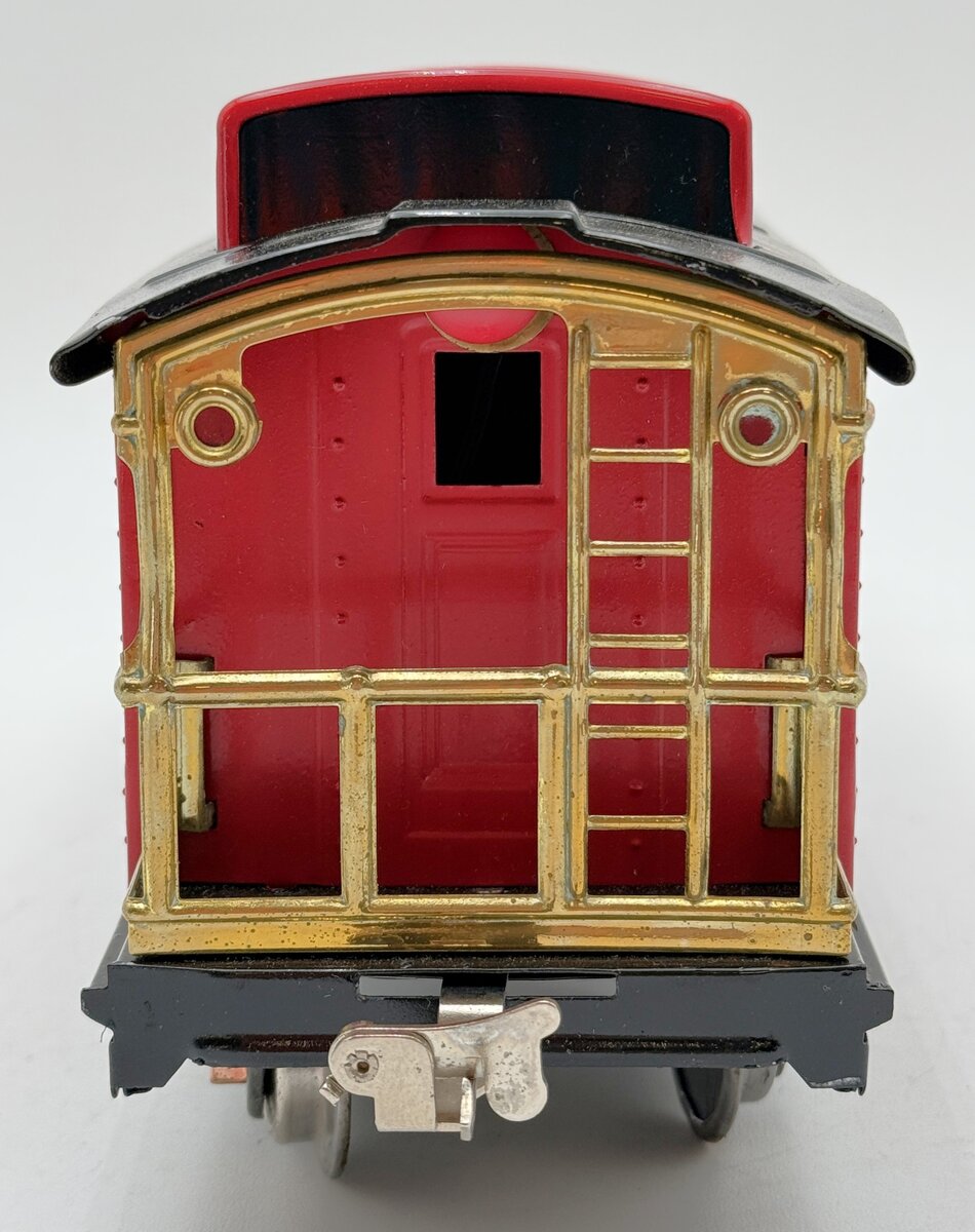 Lionel 517 VIntage Standard Gauge Tinplate Red Caboose with Black Roof