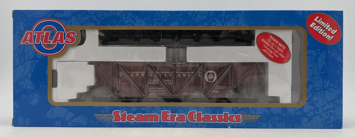 Atlas 7429-6 O Pennsylvania Railroad 50-Ton War Hopper Car #220980 (2-Rail) MT/Box