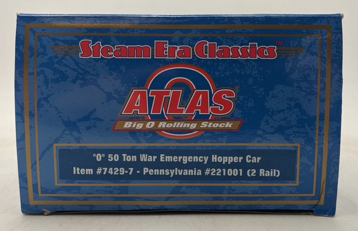 Atlas 7429-7 O Pennsylvania Railroad 50-Ton War Hopper Car #221001 (2-Rail) MT/Box