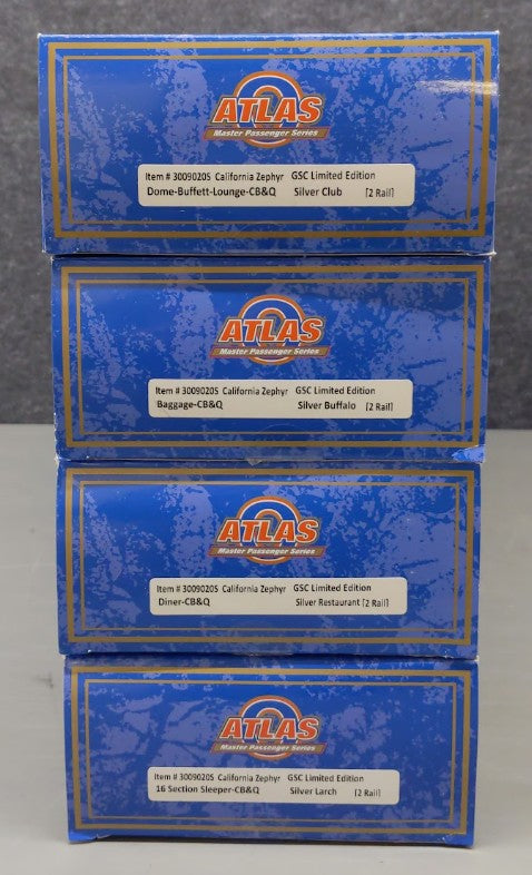 Atlas 3009020S O CB&Q GSC Ltd Edition California Zephyr Passenger Car 2-Rail Set LN/Box