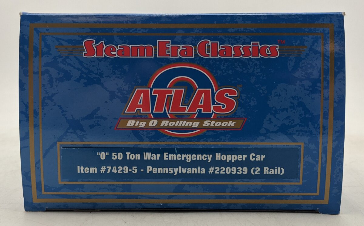 Atlas 7429-5 O Pennsylvania Railroad 50-Ton War Hopper Car #220939 (2-Rail) NIB