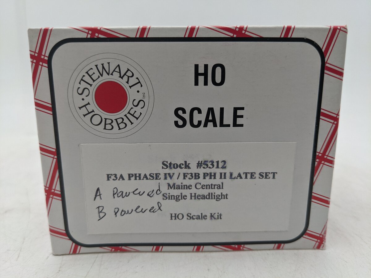 Stewart 5312 HO Maine Central EMD F3 Phase II Late A/B Diesel Locomotive Kit EX/Box