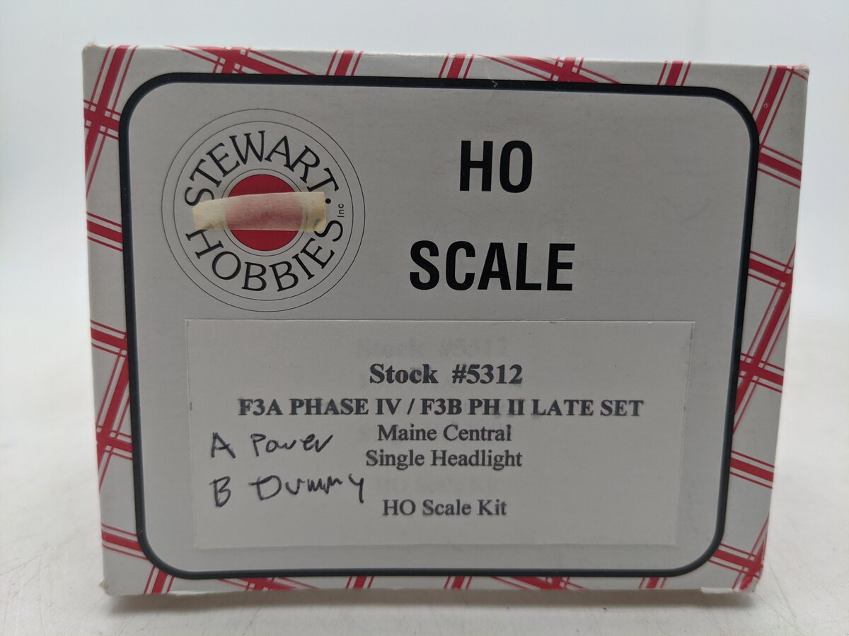 Stewart 5312 HO Maine Central EMD F3 Phase II Late A/B Diesel Locomotive Kit EX/Box