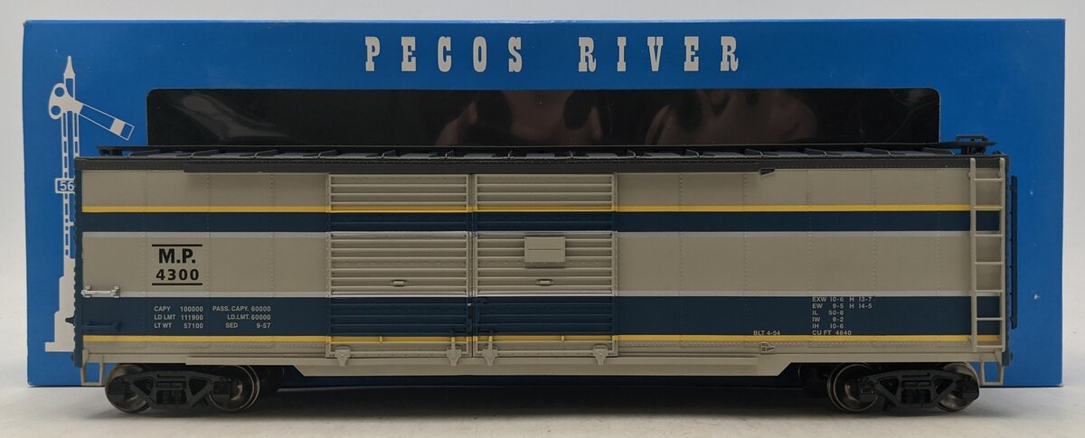 Pecos River Brass SB-0115-1 O Missouri Pacific Double Door Boxcar #4300 (2-Rail) LN/Box