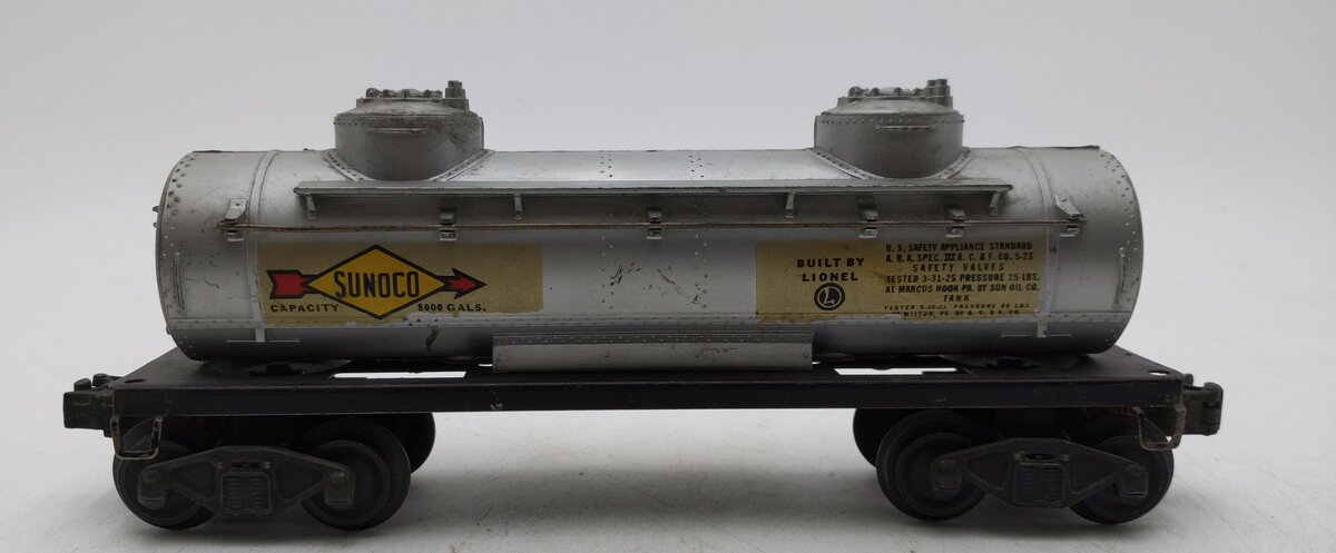 Lionel 2465 Vintage O Sunoco Double Dome Tank Car VG