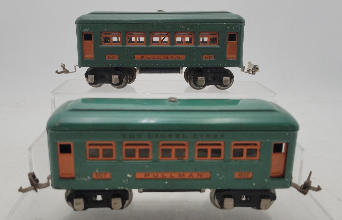 Lionel 607 Vintage O Prewar Lionel Lines Tinplate Passenger Cars [2] VG
