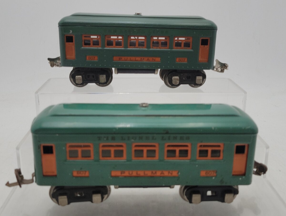 Lionel 607 Vintage O Prewar Lionel Lines Tinplate Passenger Cars [2] VG