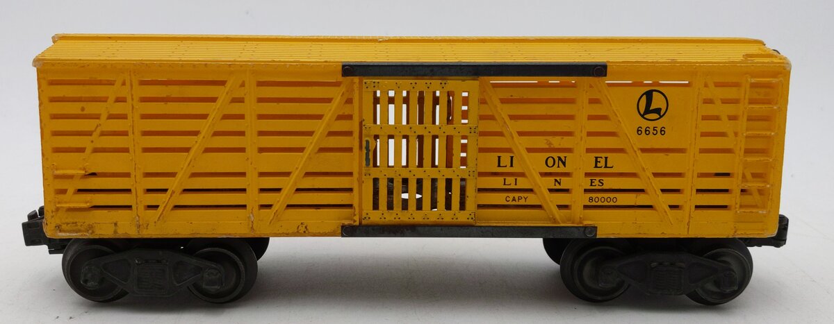 Lionel 6656 Vintage O Lionel Lines Yellow Stock Car VG