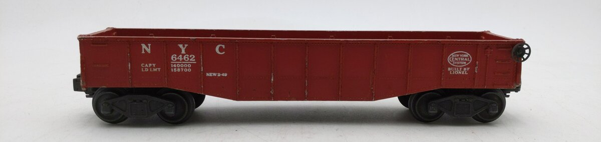 Lionel 6462 Vintage O New York Central Red Gondola EX