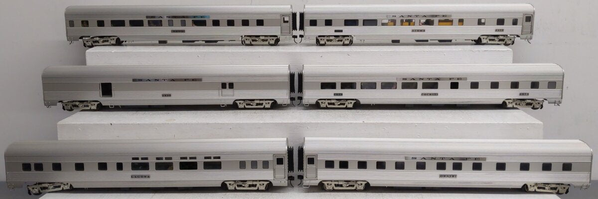 Golden Gate Depot O Santa Fe Streamlined Passenger Cars - 2-Rail (Set of 6) VG