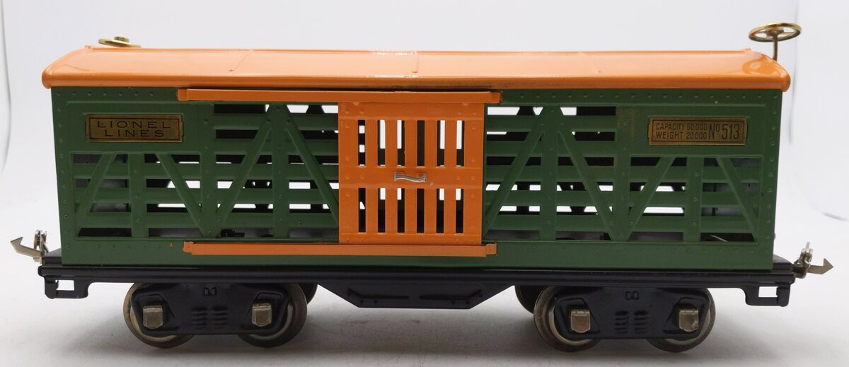 Lionel 513 Vintage Standard Gauge Lionel Lines Olive and Orange Cattle Car