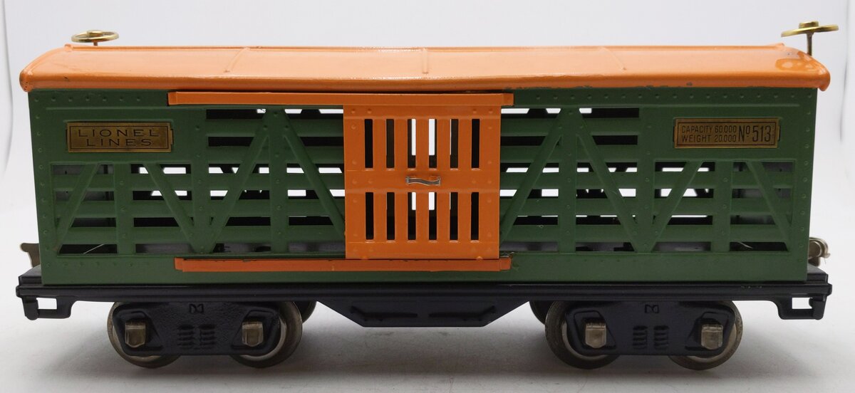 Lionel 513 Vintage Standard Gauge Lionel Lines Olive and Orange Cattle Car