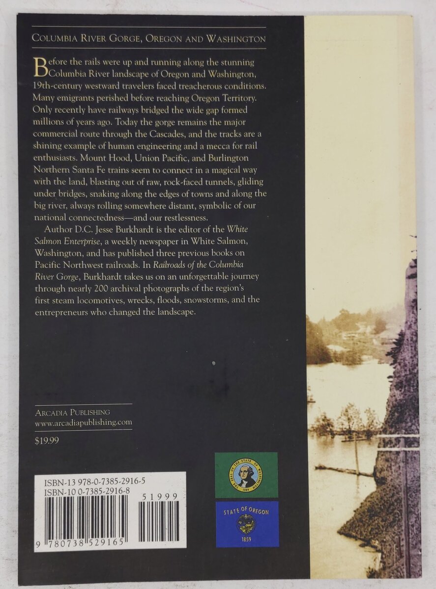 Railroads of the Columbia River Gorge Hardcover Book By D.C. Jesse Burkhardt EX