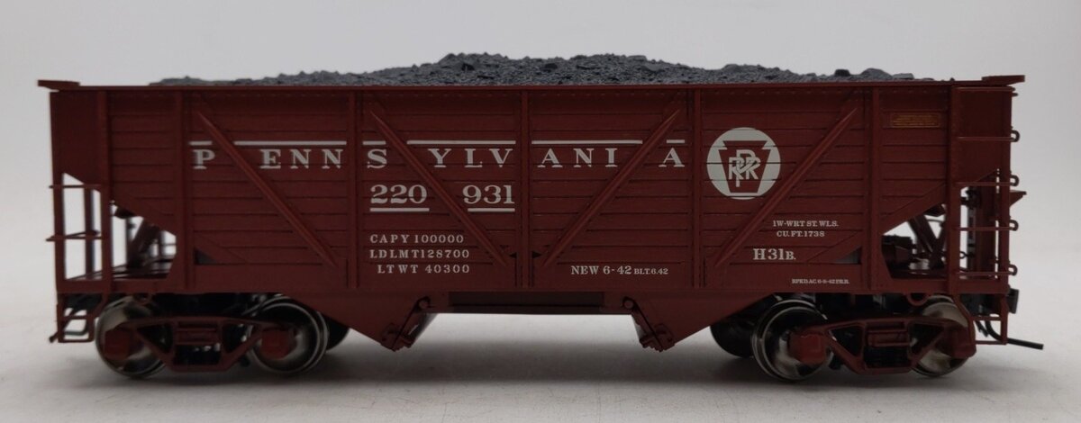 Atlas 7429-4 O Pennsylvania Railroad 50-Ton War Hopper Car #220931 (2-Rail) LN/Box