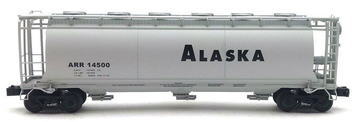 Lionel 2226090 O Alaska RR Cylindrical Covered Hopper #14500