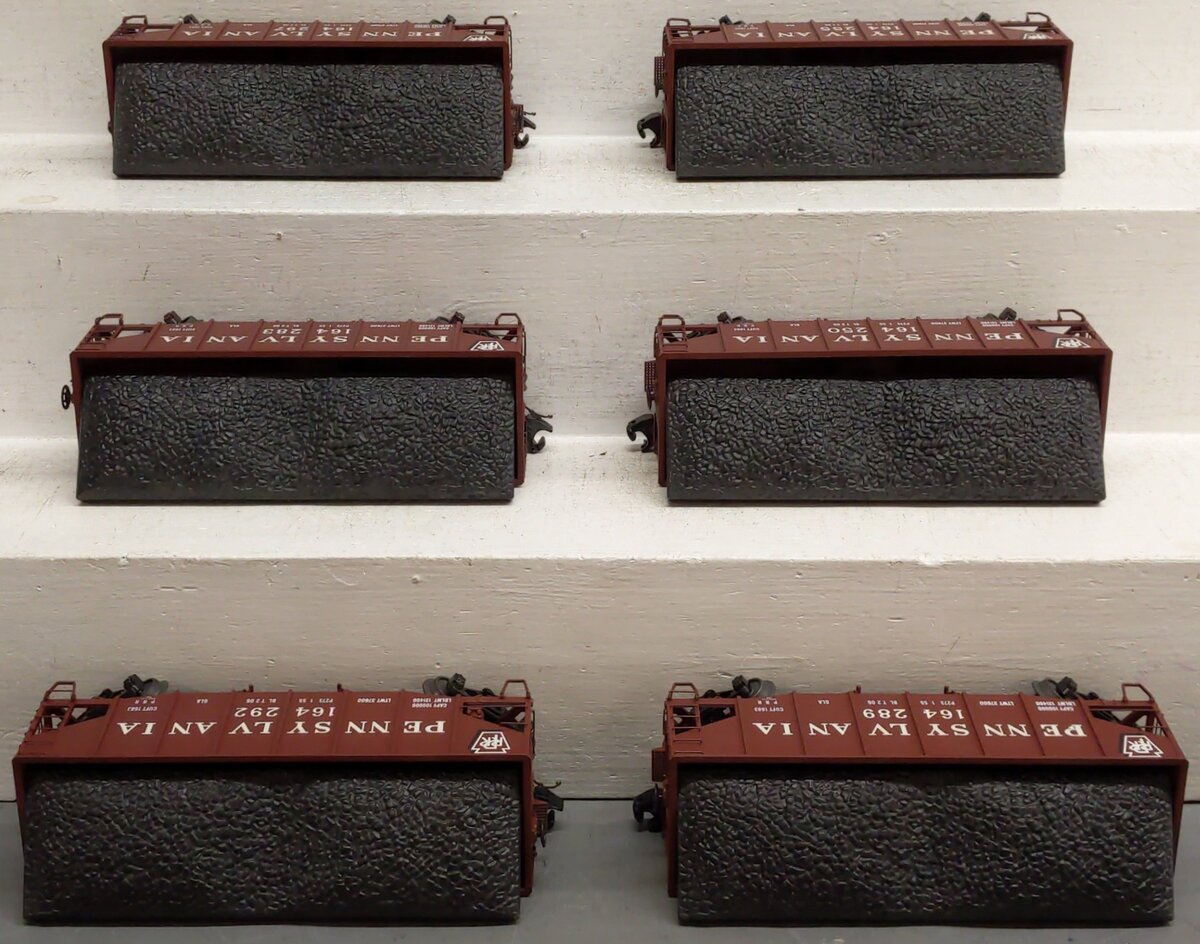 MTH 20-90641 O Gauge Pennsylvania Hopper Cars /w Coal Load Set of 6 EX/Box