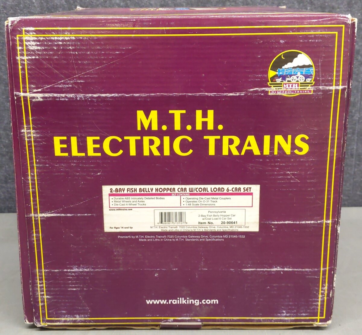 MTH 20-90641 O Gauge Pennsylvania Hopper Cars /w Coal Load Set of 6 NIB