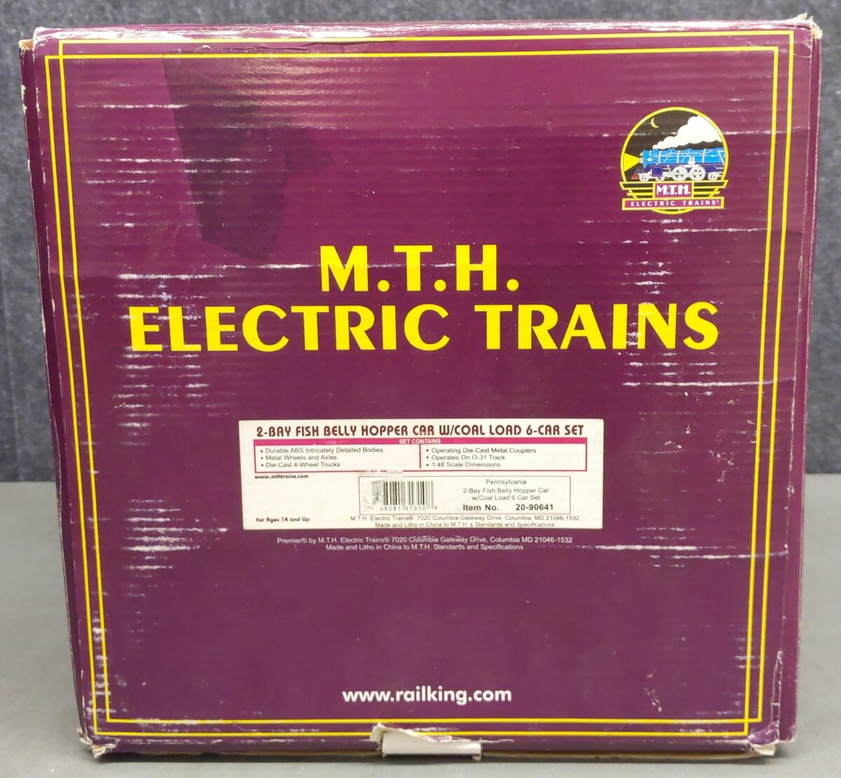 MTH 20-90641 O Gauge Pennsylvania Hopper Cars /w Coal Load Set of 6 NIB