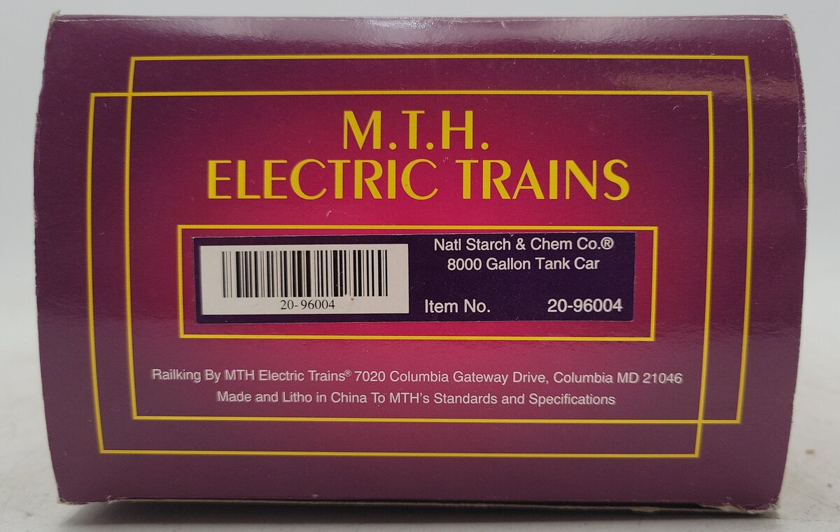 MTH 20-96004 O Gauge National Starch & Chemical Co. 8000 Gallon Tank Car #76910 EX/Box