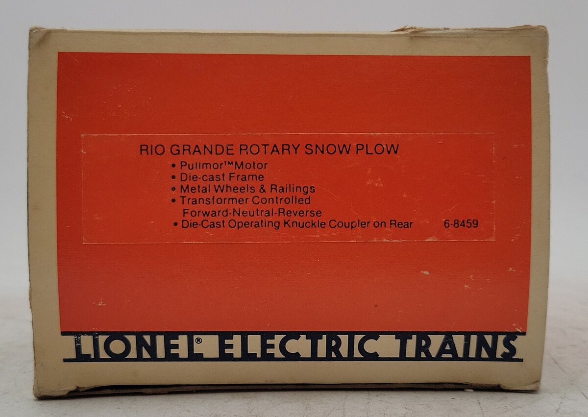 Lionel 6-8459 O Gauge Rio Grande Rotary Snow Plow EX/Box
