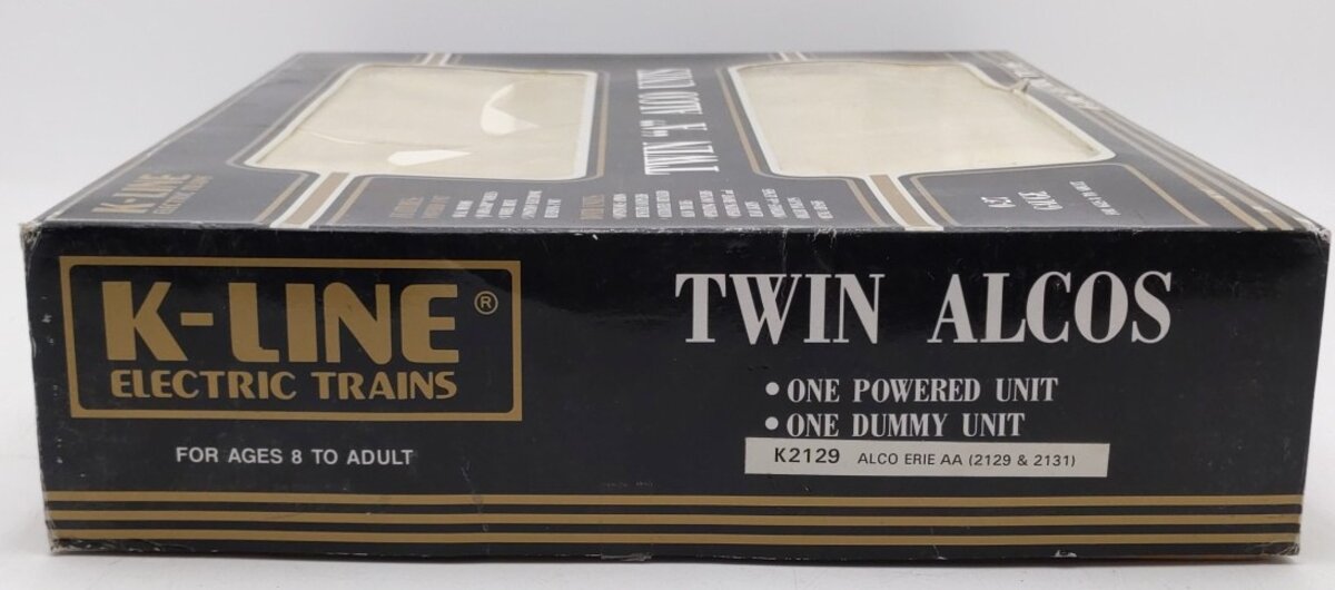 K-Line K2129 O Gauge Erie Alco AA Diesel Locomotive Set #2129/2131 EX/Box