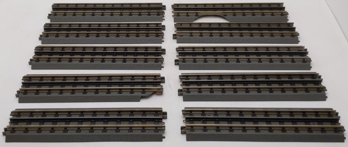 MTH 40-1001 O Gauge RealTrax 10" Straight Track Sections (10) VG