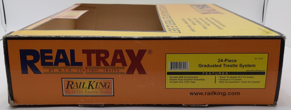 MTH 40-1033 O RealTrax - 24-Piece Graduated Trestle System Set VG/Box