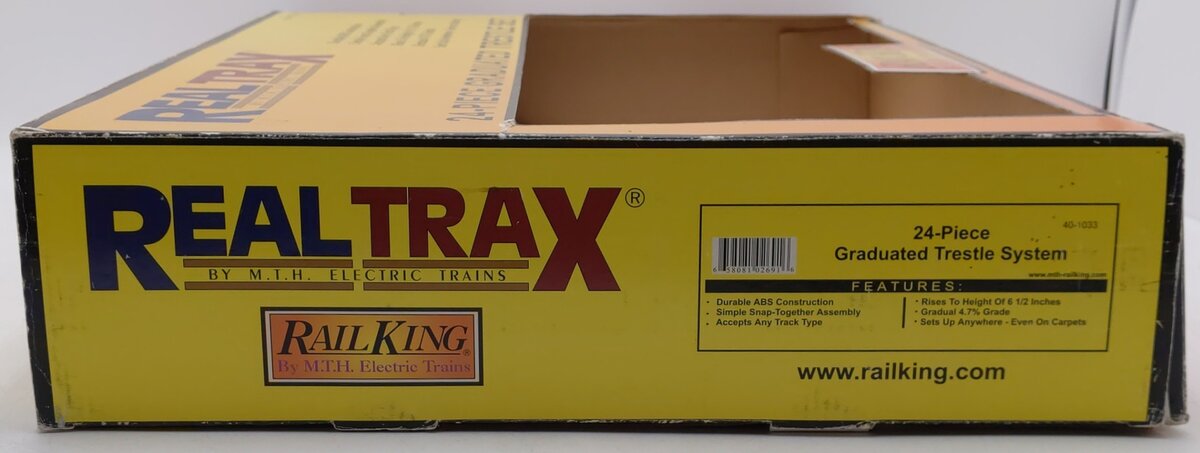 MTH 40-1033 O RealTrax - 24-Piece Graduated Trestle System Set VG/Box