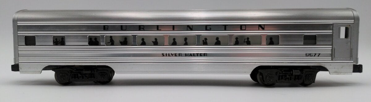 Lionel 6-9577 O Gauge Burlington "Silver Halter" Aluminum Passenger Coach VG