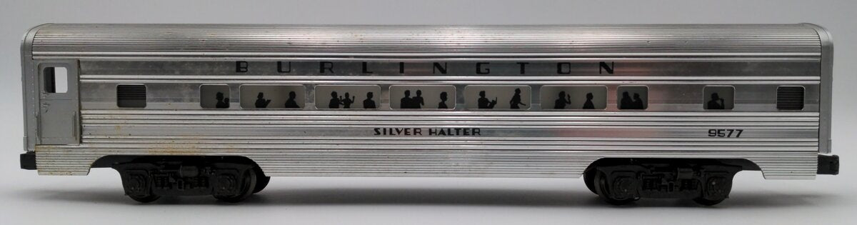 Lionel 6-9577 O Gauge Burlington "Silver Halter" Aluminum Passenger Coach VG