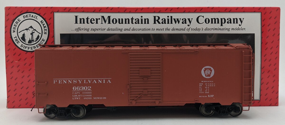 InterMountain 66302-S O Pennsylvania Railroad AAR 40' Boxcar #66302 (2-Rail) LN/Box