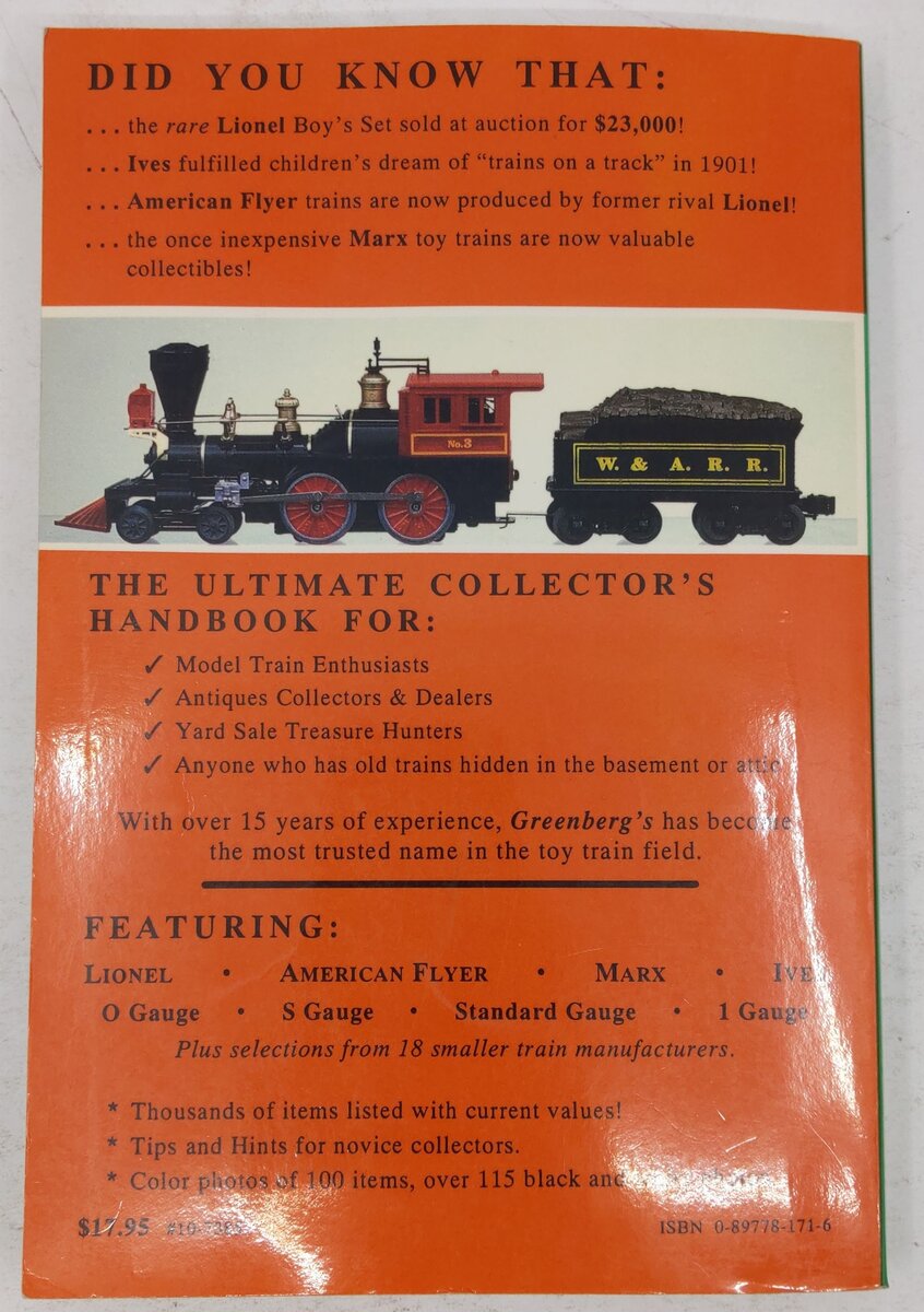 Greenberg's American Toy Trains Paperback Book By Dallas J. Mallerich III EX