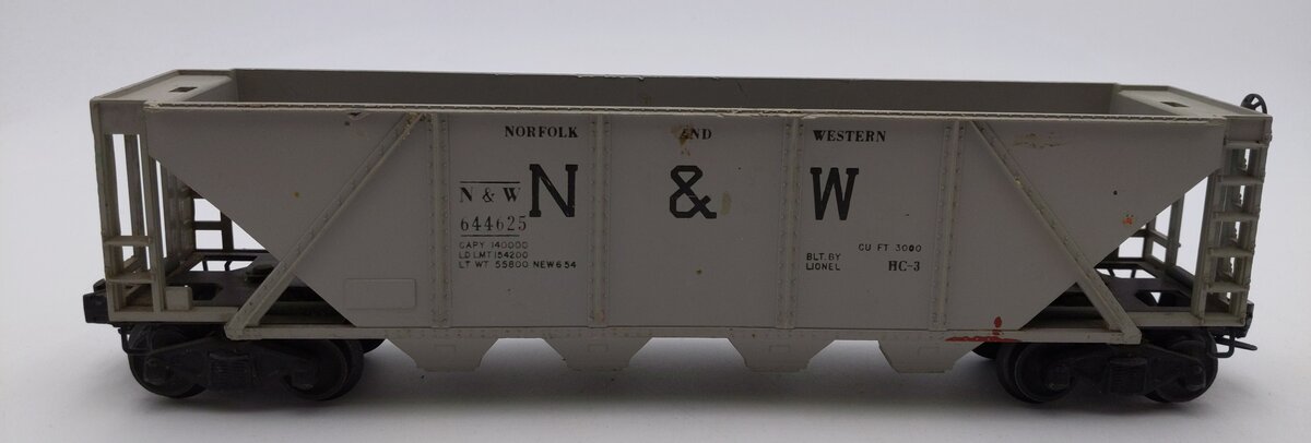 Lionel 6446-1 Vintage O Norfolk & Western Cement Hopper Car EX