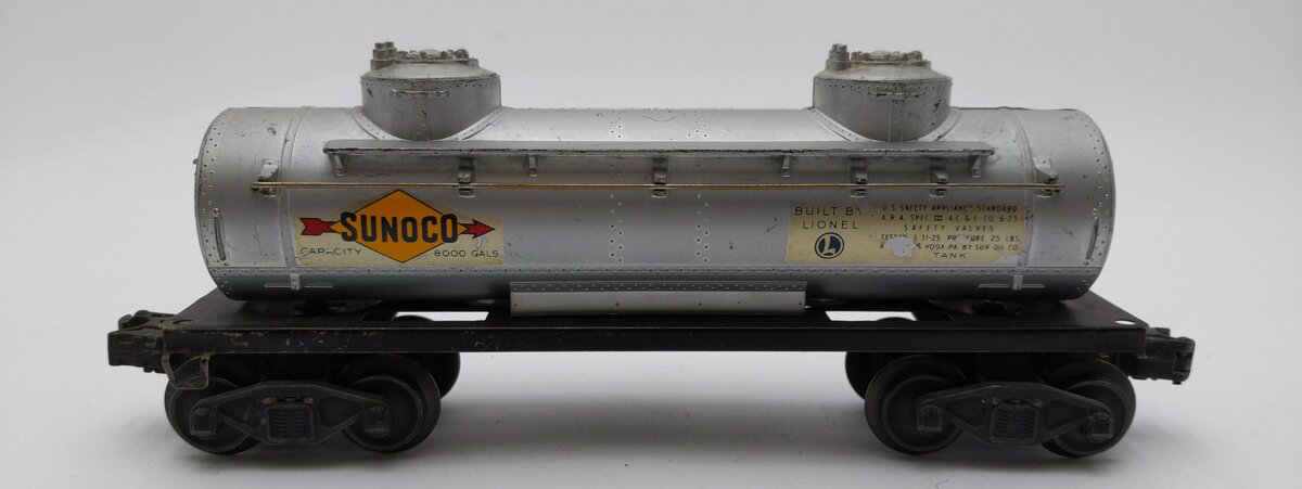 Lionel 2465 Vintage O Sunoco Double Dome Tank Car EX
