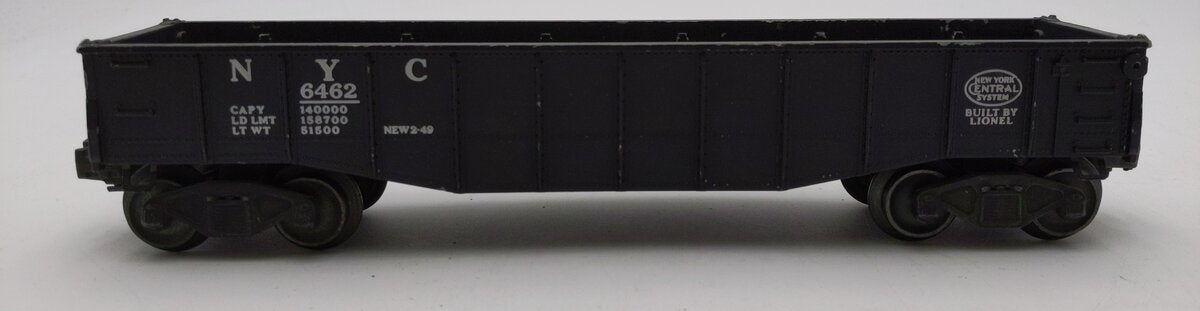 Lionel 6462 Vintage O Gauge New York Central Black Gondola w/No Load EX