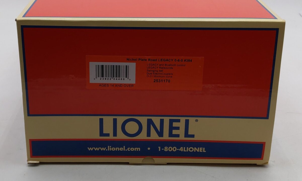 Lionel 2531170 O Nickel Plate Road LEGACY 0-6-0 Steam Locomotive #384 LN/Box