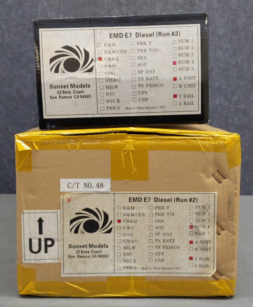 Sunset Models O Scale CB&Q 2-Rail EMD E7 A Unit Diesel Locomotive #9921-A NIB