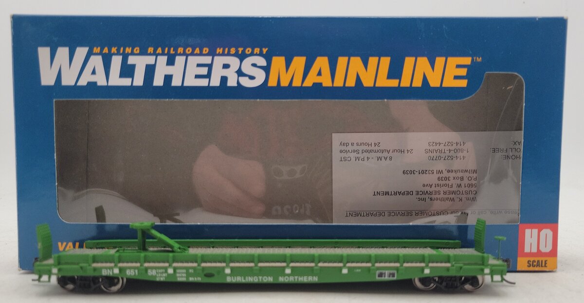 Walthers 910-5128 HO Burlington Northern 53' GSC Piggyback Service Flatcar