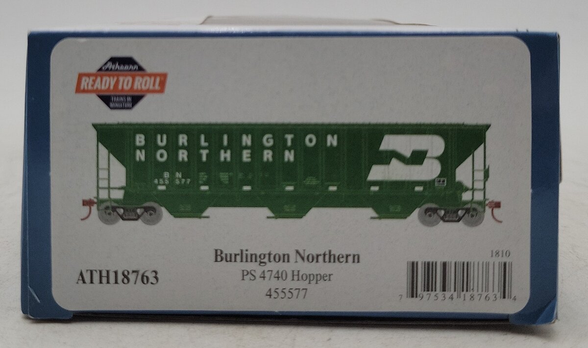 Athearn 18763 HO Burlington Northern RTR PS 4740 Covered Hopper/Late #455577