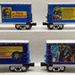 MTH 30-70108 O Christmas 50' Double Door 4Car Boxcar Set w/ LED Holiday Lights EX/Box