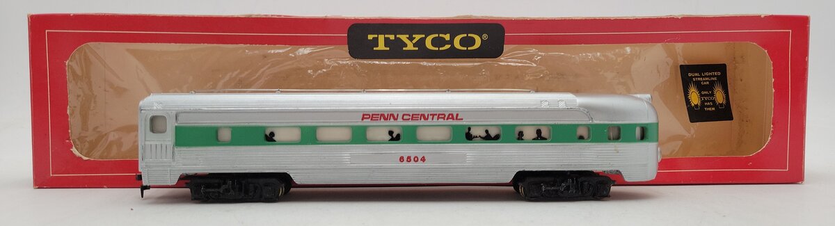 Tyco 522M:600 HO Scale Penn Central Streamline Observation-Lighted #6504 EX/Box
