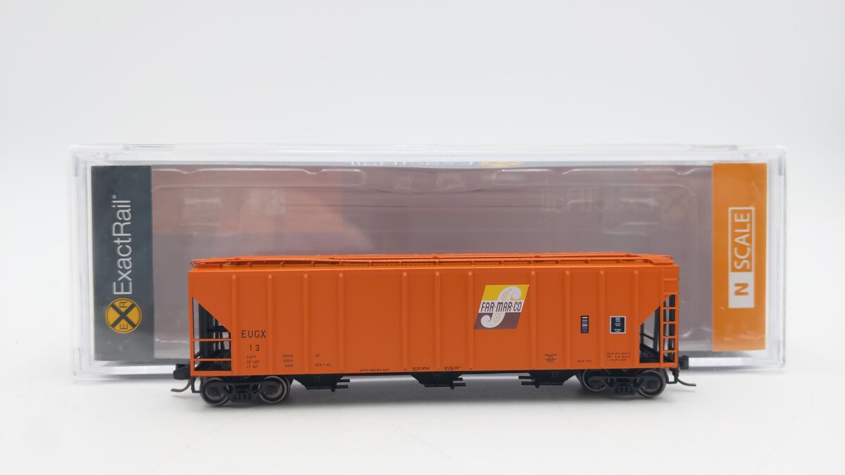 ExactRail EN-53019-3 N Scale Far-Mar Co. Covered Hopper Car #13 LN/Box