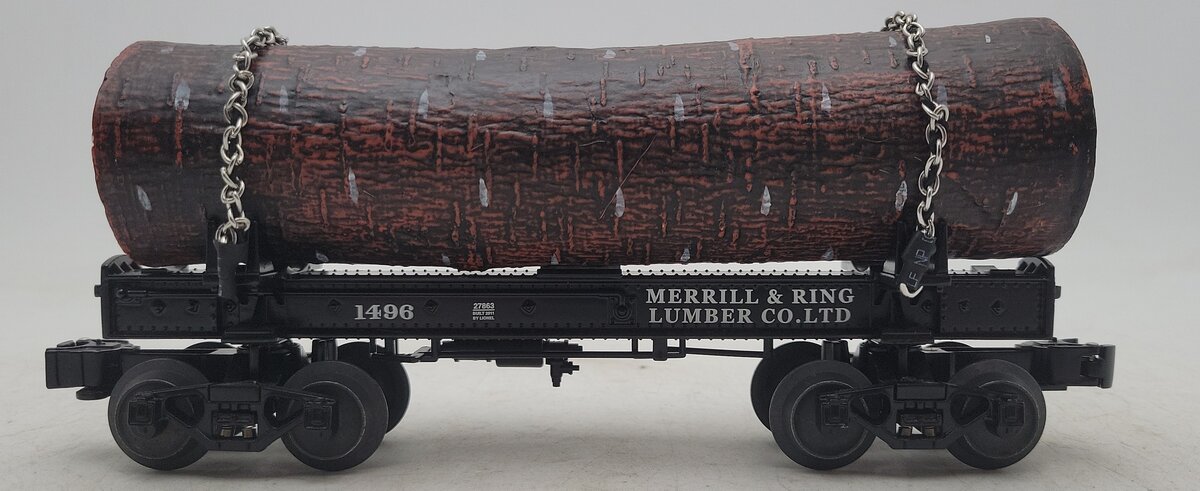 Lionel 6-27863 O Gauge Merrill & Ring Lumber Skeleton Log Car LN