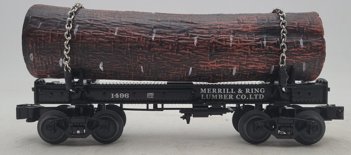 Lionel 6-27863 O Gauge Merrill & Ring Lumber Skeleton Log Car LN